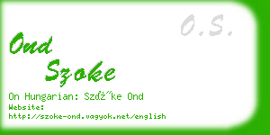 ond szoke business card